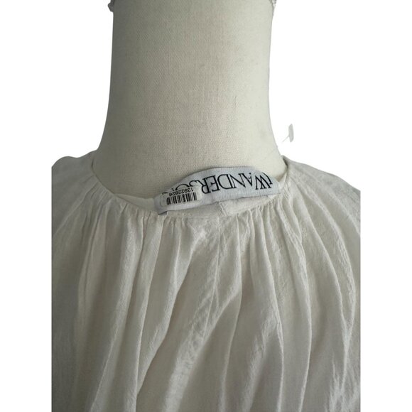 JW ANDERSON White Gathered Blouse Top Size US 2 - Picture 6 of 7